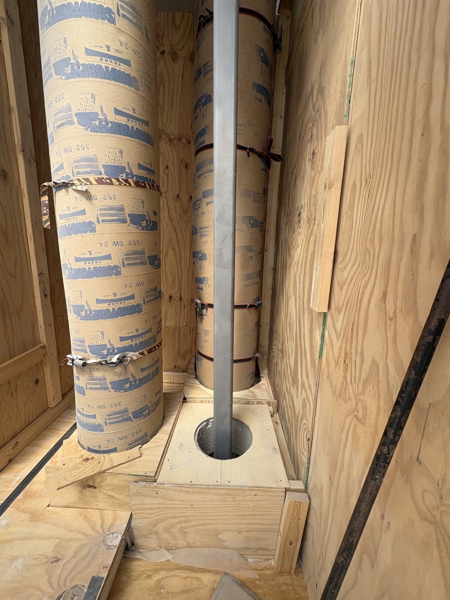 Steel column at a build site