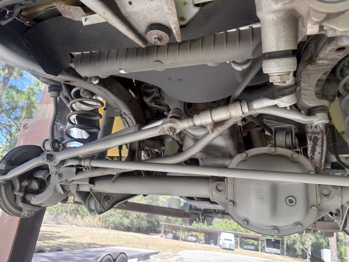 Vehicle undercarriage stripped clean by mobile media blasting